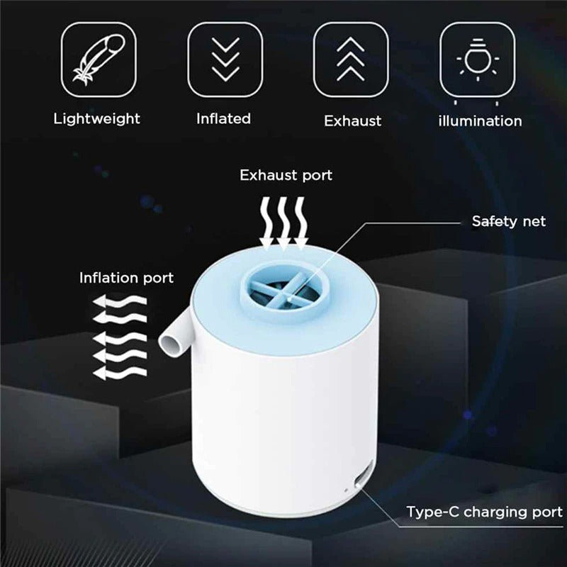 3-in-1 Mini Portable Air Pump with Camping Light 3-in-1 Mini Portable Air Pump with Camping Light